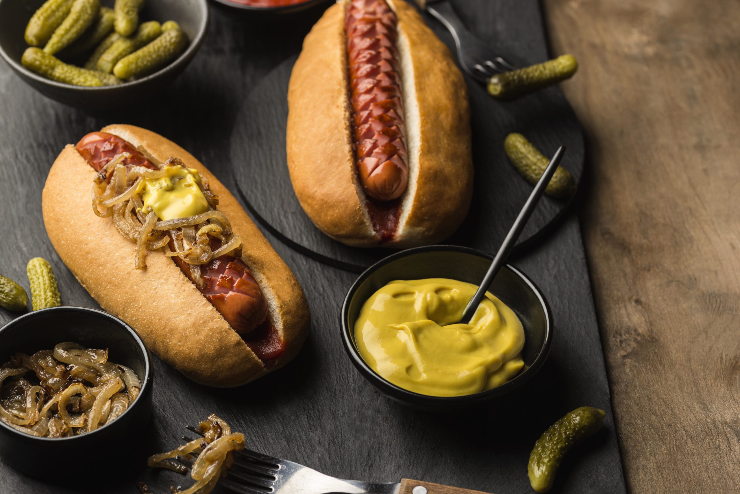 delicious-hot-dogs-arrangement-high-angle